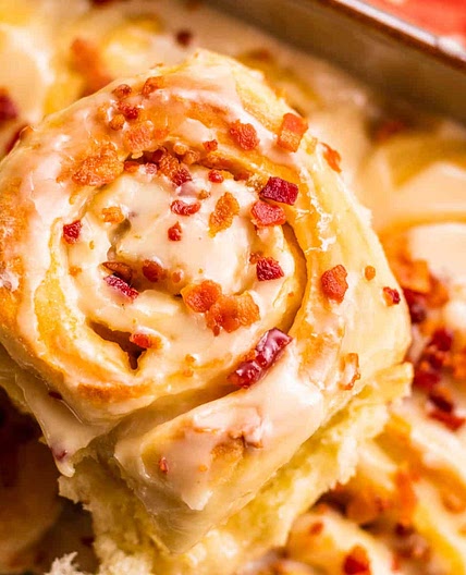 Maple Bacon Cinnamon Rolls