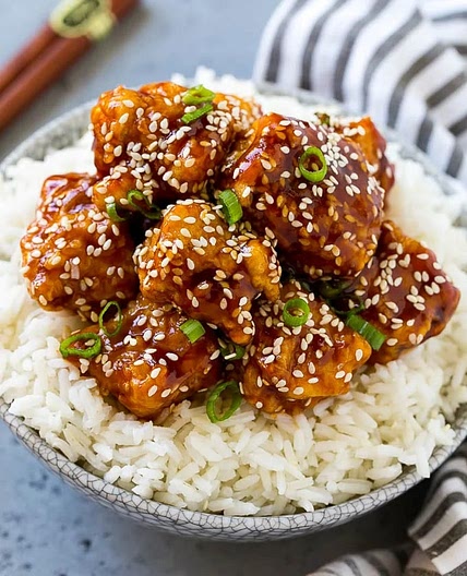 Honey Sesame Chicken and fried rice