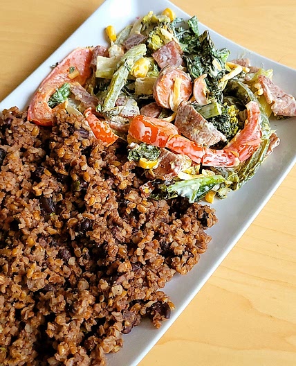 Broccoli Bacon Corn Salad w Bulgur Wheat
