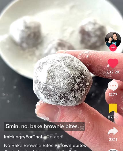No-bake brownie bites 