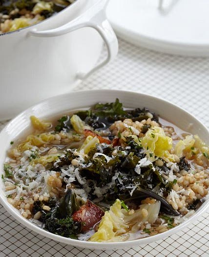 Cabbage-and-Kale Soup with Farro