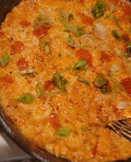 Smoked buffalo chicken dip