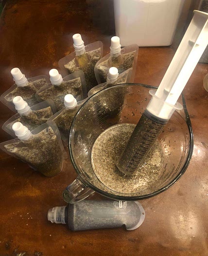 Orange green tea chia gel