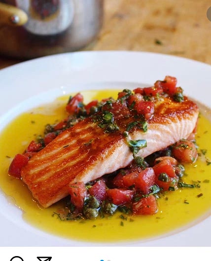 Pan Fried Salmon with Sauce Vierge