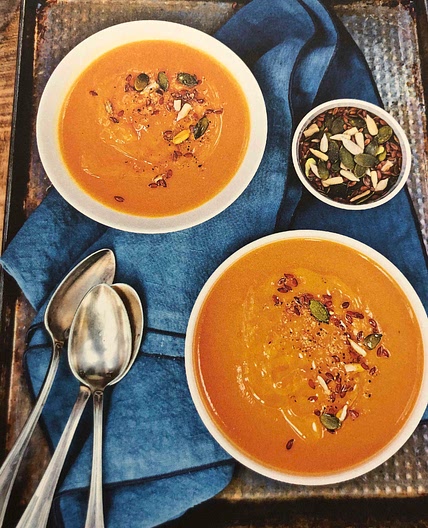 Soupe de patate douce aux graines