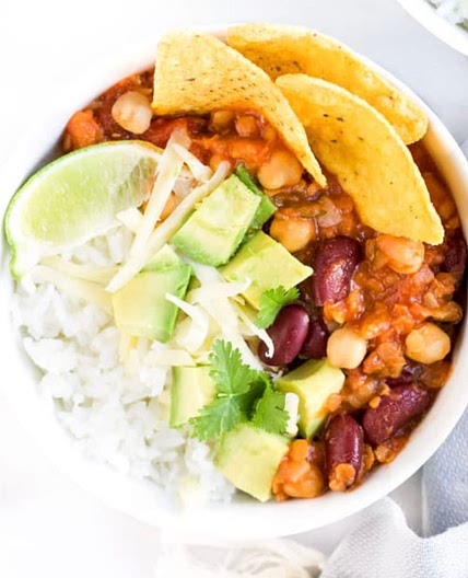 Simple bean chili ( mexican food )