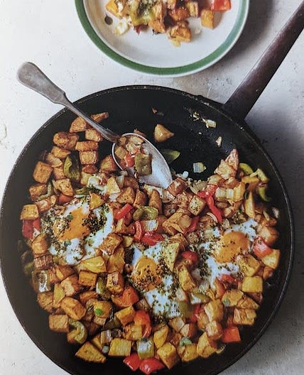 Potato, Onion, and Chili Shakshuka with Za'atar