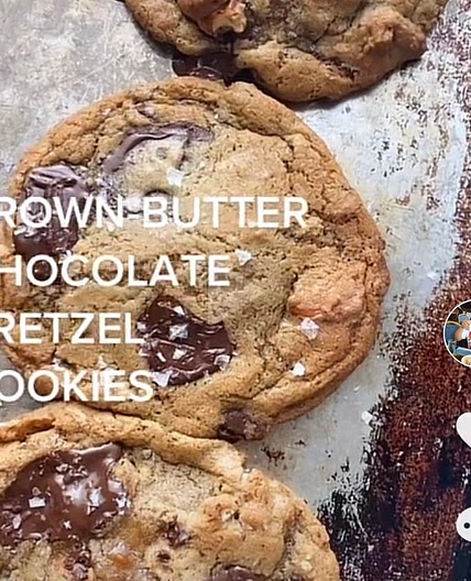 Brown-butter chocolate pretzel cookies