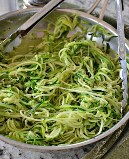 Green sauce zoodles spaghetti