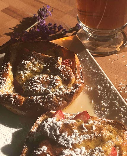 Air Fry Brioche Strawberry filled French Toast 