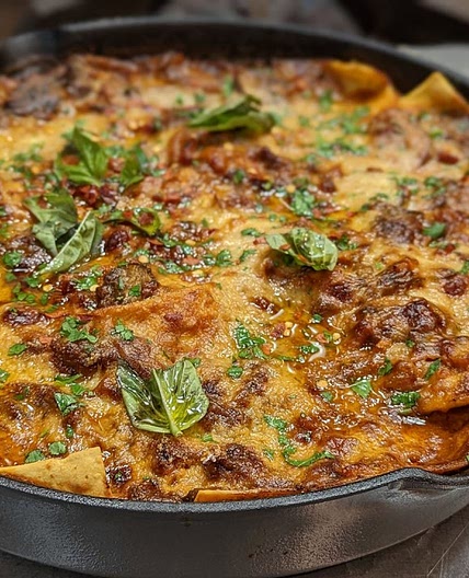 Rach's Easy Skillet Lasagna with Mushrooms