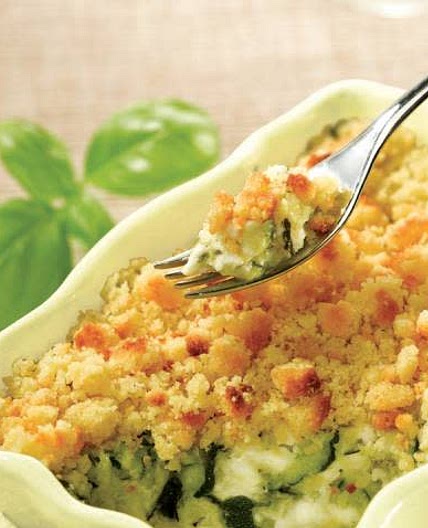 Crumble de courgettes au fromage frais