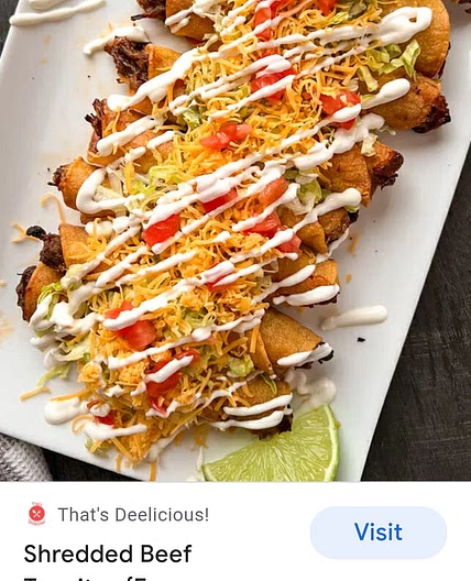 Shredded Beef taquitos