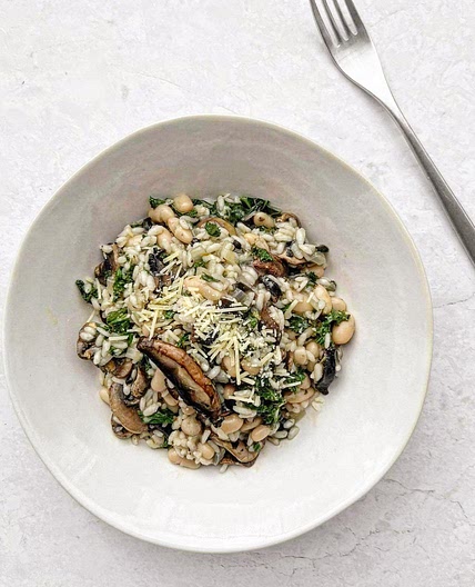 Mushroom, Kale & White Bean Risotto (Vegetarian)