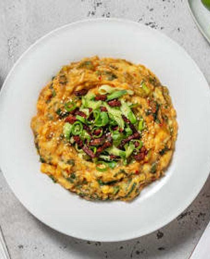 Stampot met paksoi en spekjes