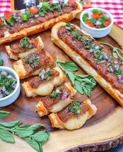 Italian sausage bread with Chimichurri