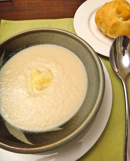 Cream of cauliflower soup with parmesan