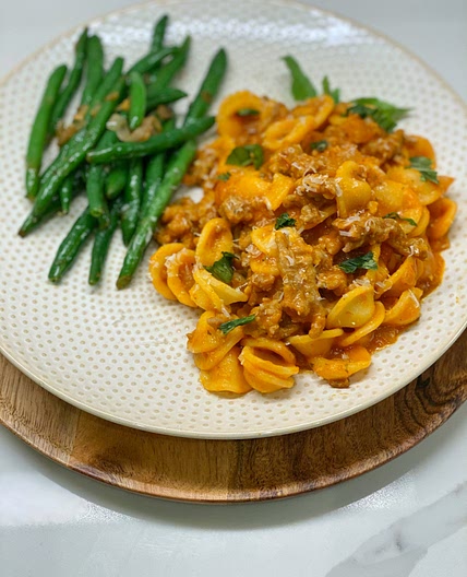 Orecchiette with Italian Sausage and Trader Joe’s Autumn Pasta S