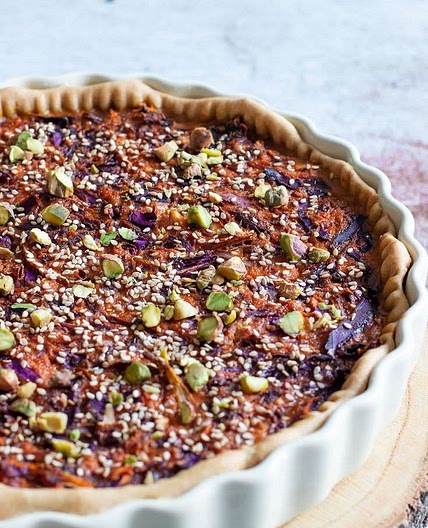 Tarte chou rouge carotte curry