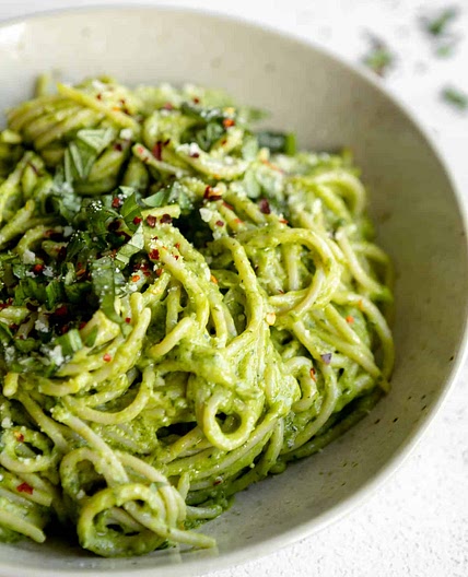 Vegan Avocado Pesto Pasta
