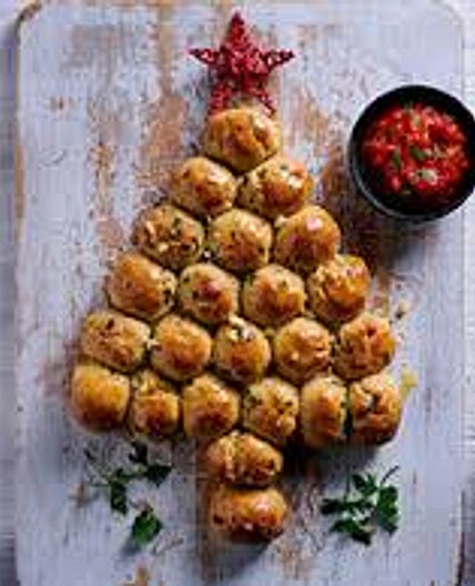 Garlic bread christmas tree