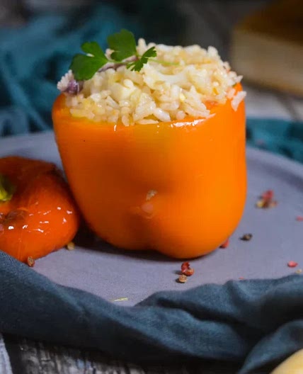Pimientos rellenos de arroz