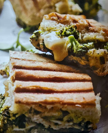 Cheesy Oregano Chicken and Broccoli Pesto Panini