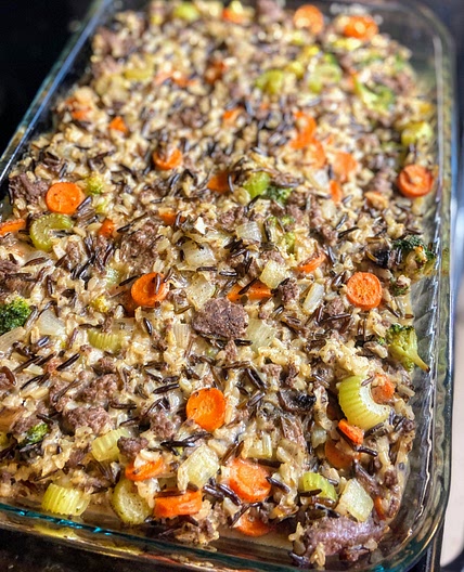 Savory Venison Wild Rice Bake