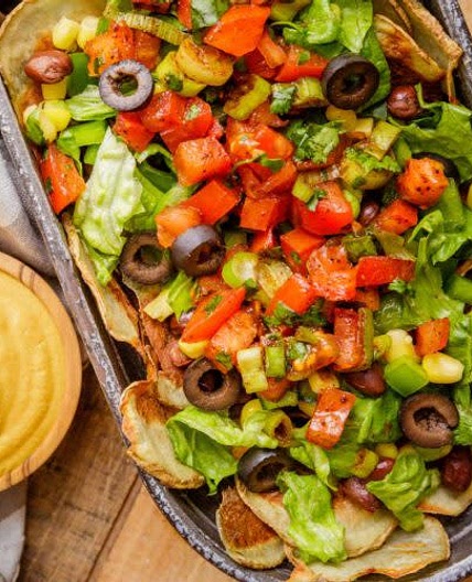 Piled High Veggie Potato Nachos