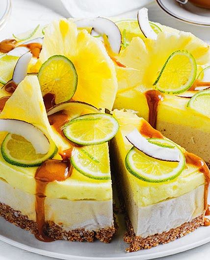 Vegan tropical ice cream cake