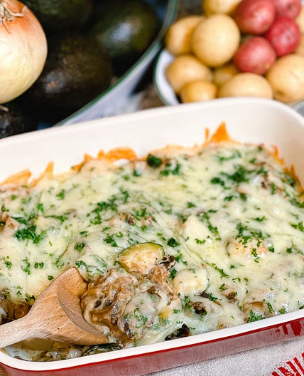 Mushroom Zucchini au Gratin