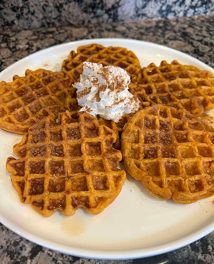 Protein Pumpkin Spice Waffles 
