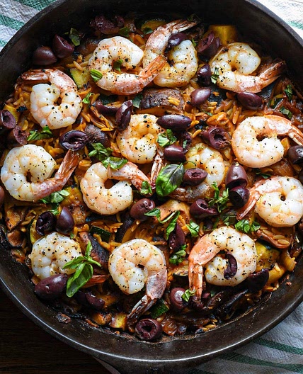 One Skillet Shrimp Orzo Recipe