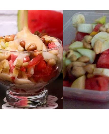 Banana and apple fruit salad