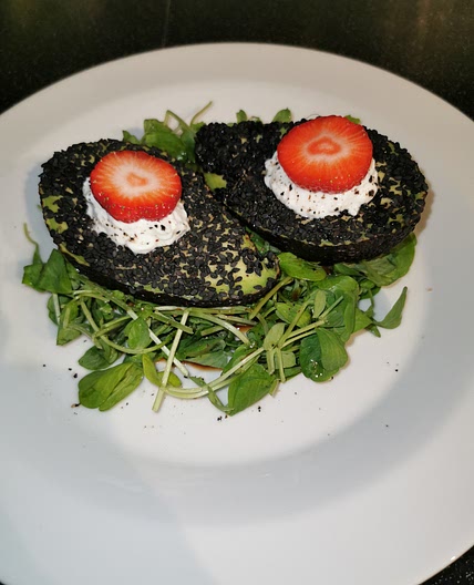 Avocado with chia seeds
