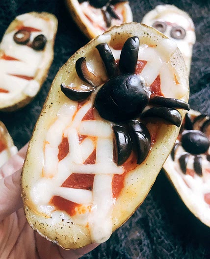 Halloween Pizza Potato Skins Recipe