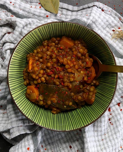 GUISO DE LENTEJAS CON CALABAZA
