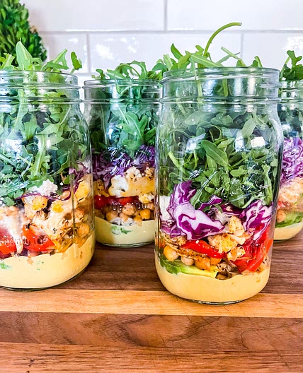 HONEY MUSTARD MASON JAR SALADS
