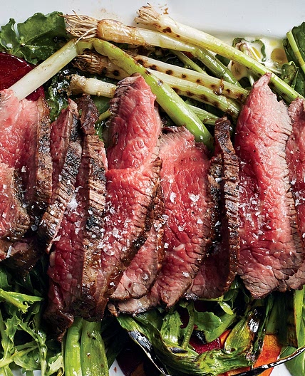 Grilled Steak Salad with Beets and Scallions