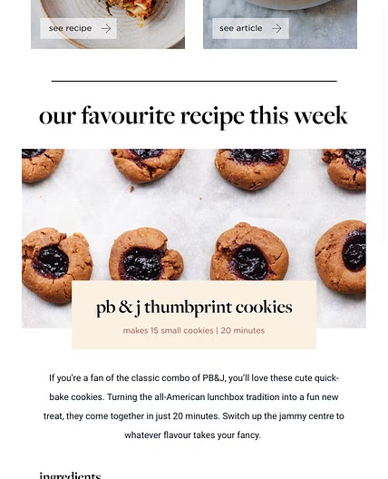 PB & J thumbprint cookies 
