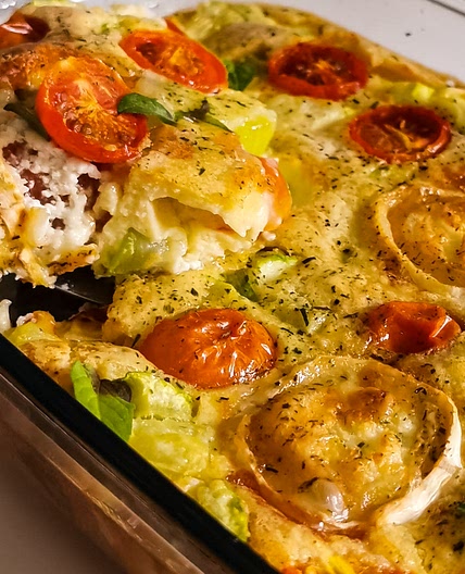 Clafoutis courgette tomates et chèvre