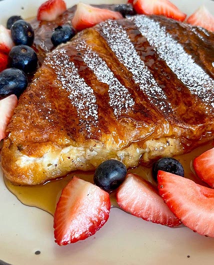 Ricotta stuffed Croissant French toast