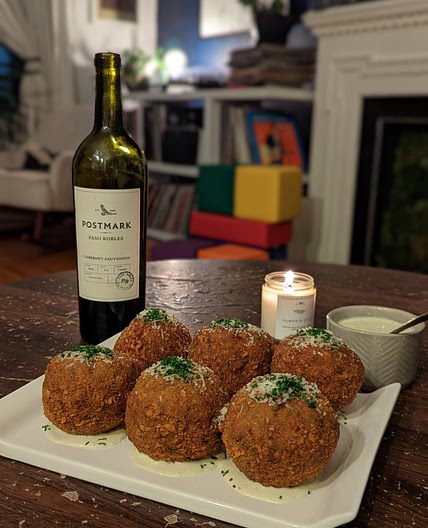 Mushroom + Bacon Arancini Balls
