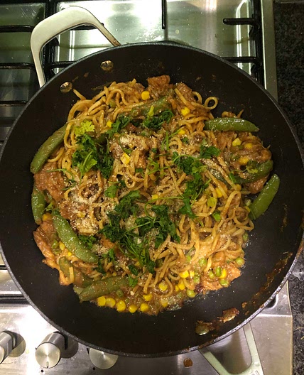 Chicken and Vegetable Satay Noodles