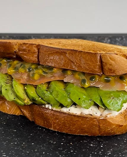 Passion fruit salmon sandwich