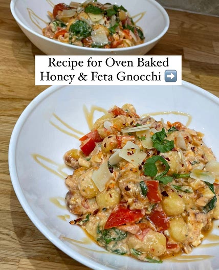 Oven baked honey & feta Gnocci