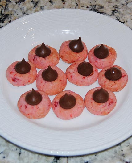 Chocolate Cherry Kiss Cookies