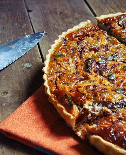 Tarte carotte et chou rouge aux épices