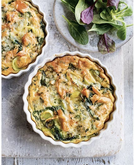 Leek and Salmon quiche