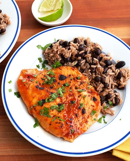 BBQ Chicken Breasts with Rice and Beans